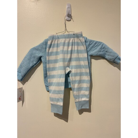 NWT Cat & Jack Tan Blue "Happy Together" Sweatshirt & Pants Outfit - 18M - Picture 2 of 3